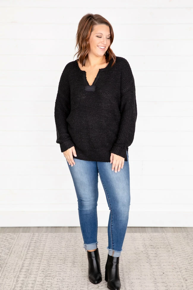 Hot Sale ❤️ Pink Lily This Time Around Black Sweater FINAL SALE ⌛ - Image 9