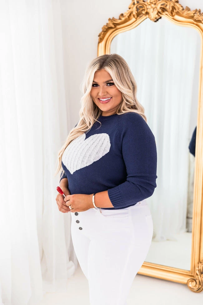 Best reviews of 🎉 Pink Lily Dearest Hearts Navy Sweater FINAL SALE 🎁 - Image 4