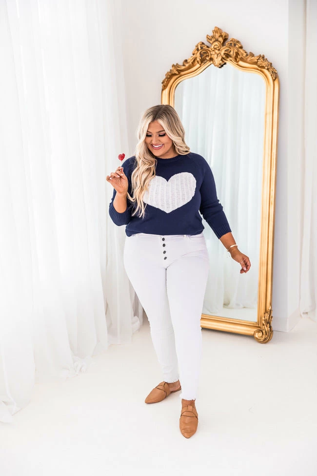 Best reviews of 🎉 Pink Lily Dearest Hearts Navy Sweater FINAL SALE 🎁 - Image 2