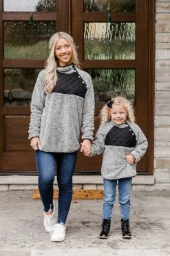Wholesale 😉 Pink Lily Kids Season Of Love Grey/Black Pullover FINAL SALE ⭐