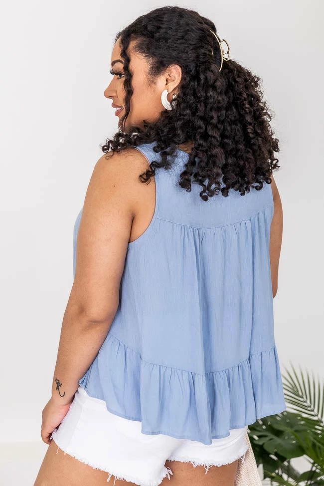 Coupon ๐ Pink Lily Breathless Dreaming Tiered Blue Tank FINAL SALE ๐ - Image 16