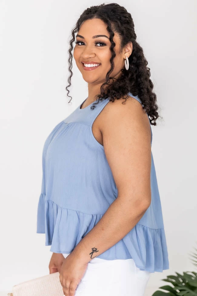 Coupon ๐ Pink Lily Breathless Dreaming Tiered Blue Tank FINAL SALE ๐ - Image 15