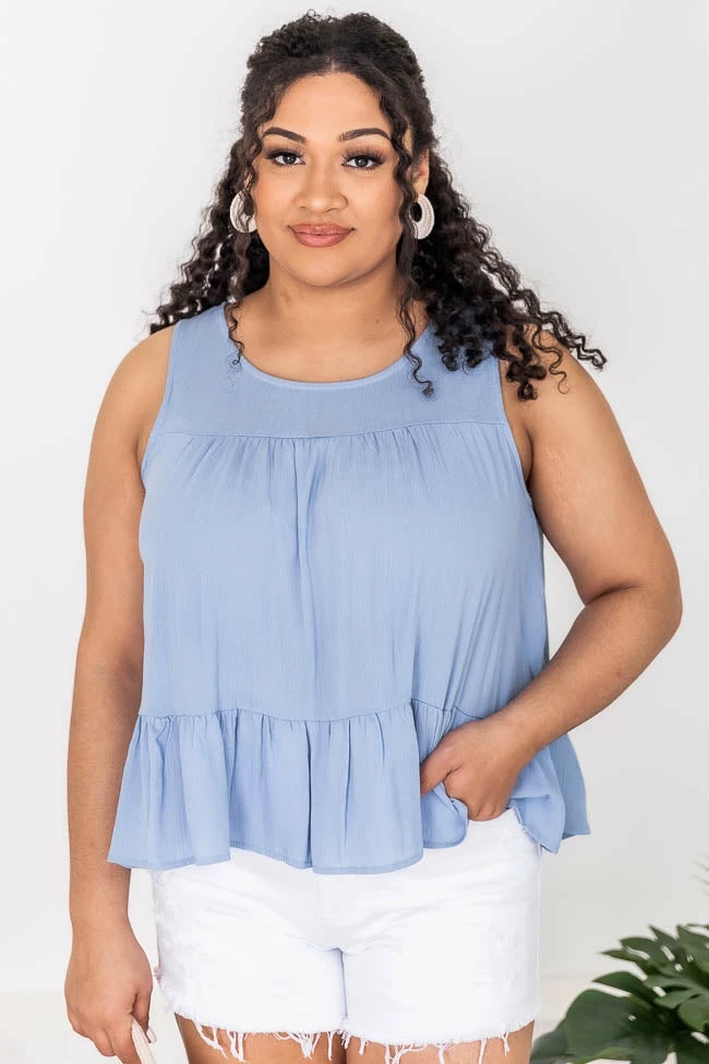 Coupon ๐ Pink Lily Breathless Dreaming Tiered Blue Tank FINAL SALE ๐ - Image 14