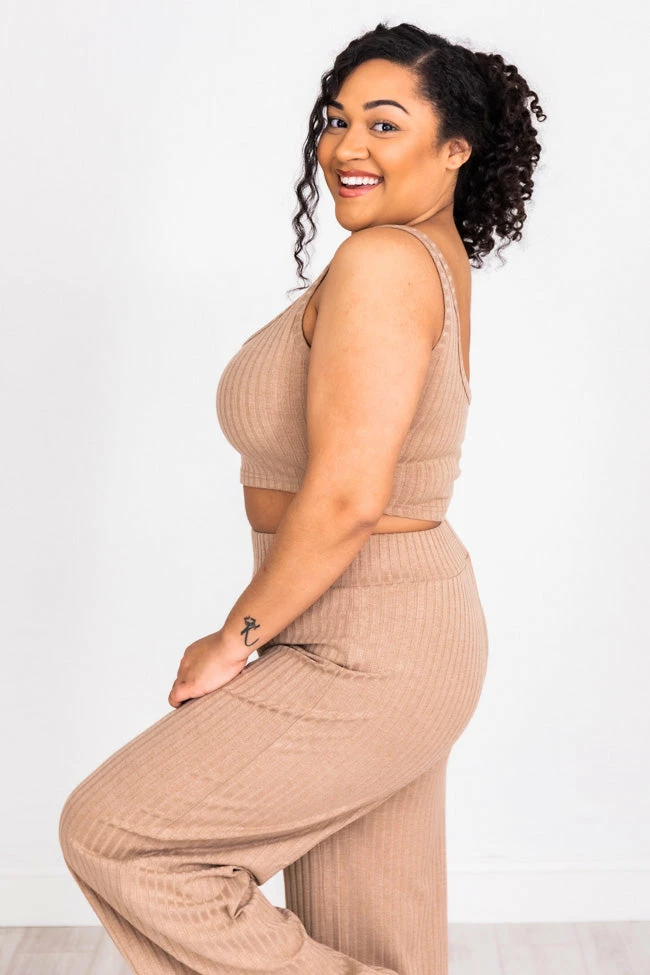 Hot Sale ⌛ Pink Lily Saving Grace Cropped Ribbed Taupe Tank FINAL SALE 🔔 - Image 10