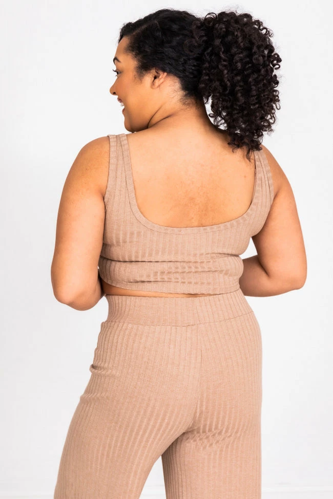 Hot Sale ⌛ Pink Lily Saving Grace Cropped Ribbed Taupe Tank FINAL SALE 🔔 - Image 11