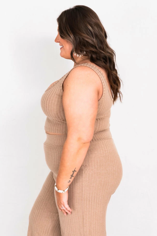 Hot Sale ⌛ Pink Lily Saving Grace Cropped Ribbed Taupe Tank FINAL SALE 🔔 - Image 13