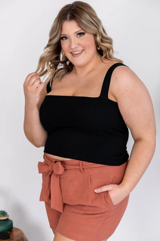 Best reviews of 😍 Pink Lily Fine And Dandy Black Cropped Ribbed Tank FINAL SALE 👏 - Image 13