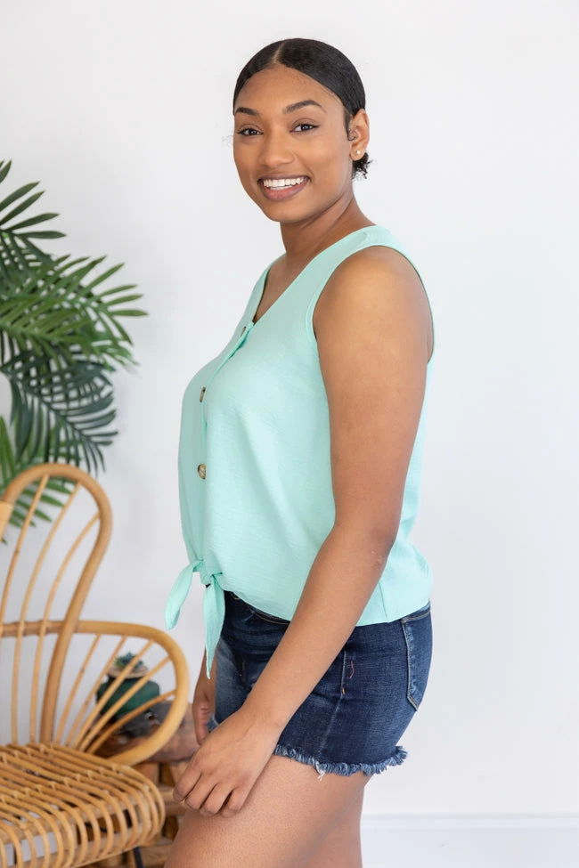 Discount ✨ Pink Lily My Only Reason Button Tie Up Seafoam Tank FINAL SALE 🤩 - Image 14