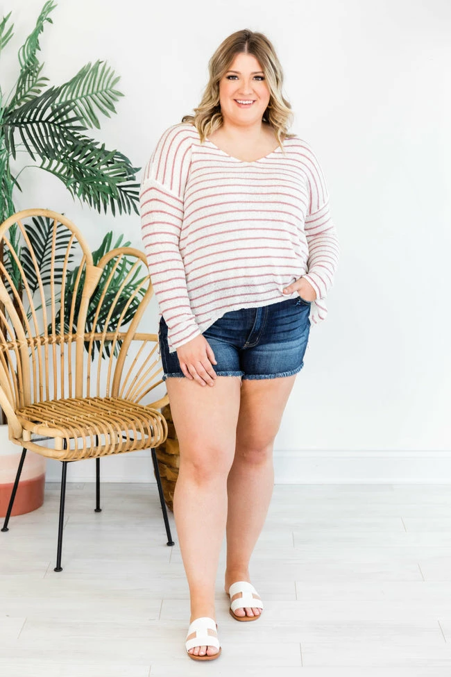 Best Pirce ❤️ Pink Lily Something About You Ivory/Mauve Sweater ⭐ - Image 14