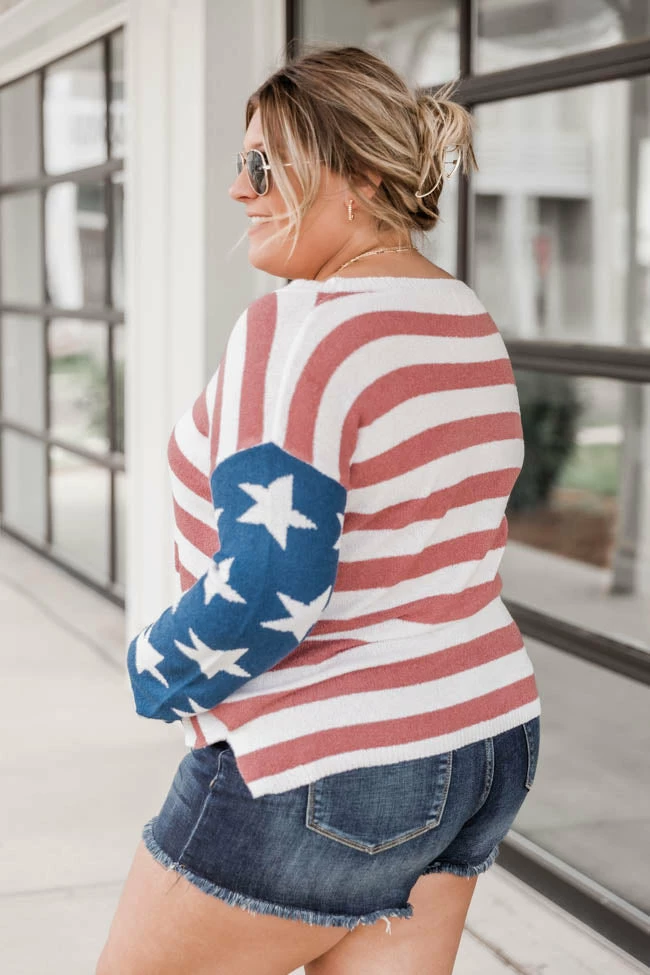 Best deal 😀 Pink Lily Feeling Inspired Boat Neck Flag Ivory Sweater FINAL SALE 🥰 - Image 20