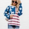 Best deal 😀 Pink Lily Feeling Inspired Boat Neck Flag Ivory Sweater FINAL SALE 🥰