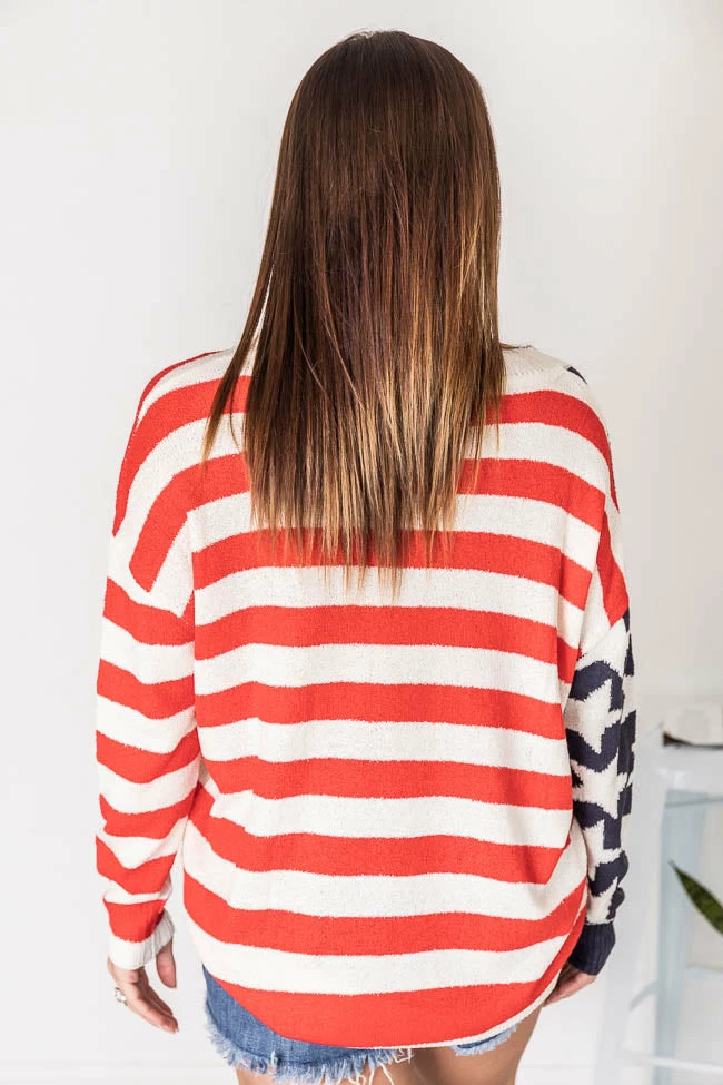 Best Sale ⭐ Pink Lily My Last Wish American Flag Ivory Sweater FINAL SALE ✔️ - Image 12
