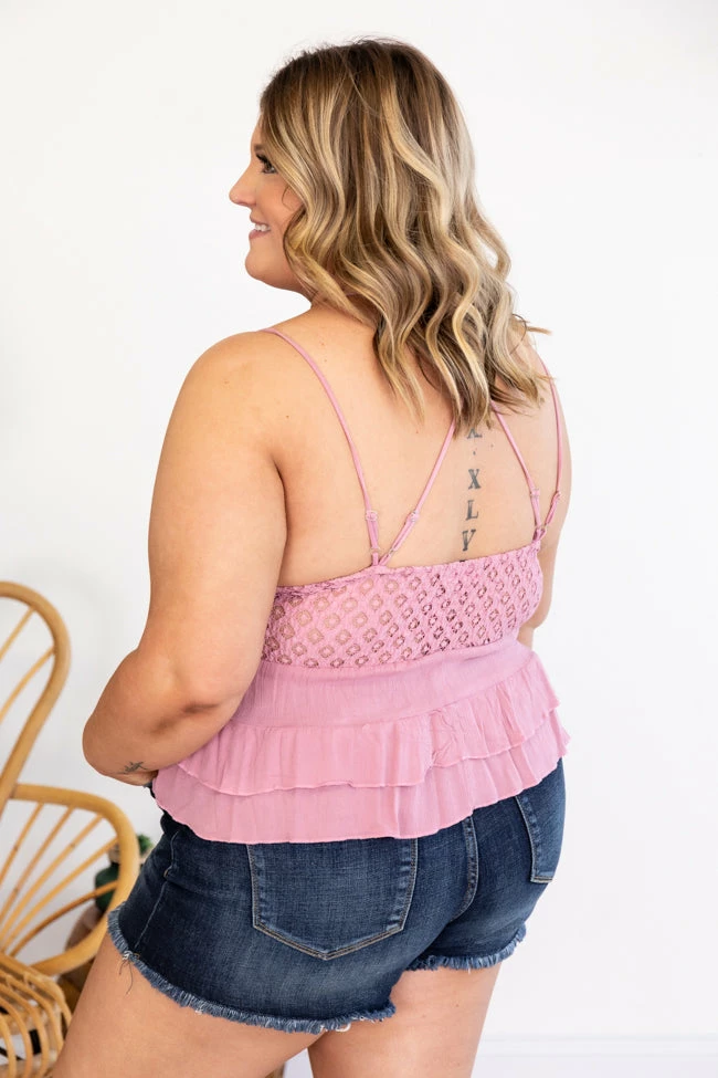 Coupon โญ Pink Lily True Passion Rose Lace Tiered Tank FINAL SALE ๐ - Image 19