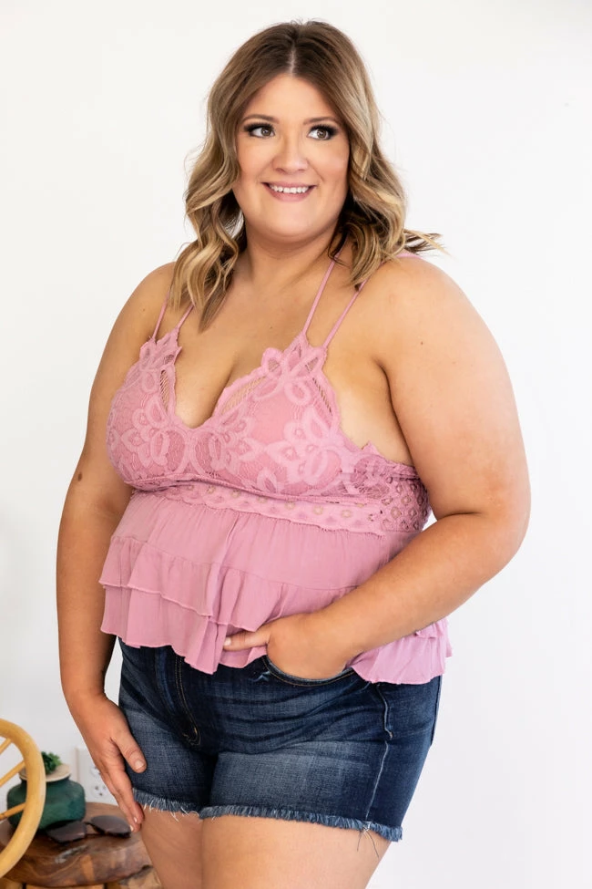 Coupon โญ Pink Lily True Passion Rose Lace Tiered Tank FINAL SALE ๐ - Image 18