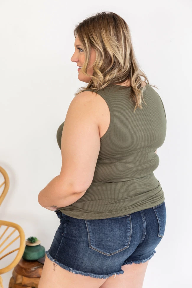 Cheap ๐ Pink Lily Grand Appreciation Green Ribbed Henley Tank FINAL SALE ๐ - Image 18