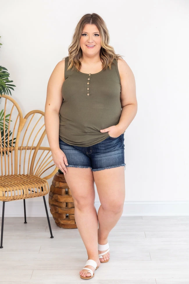 Cheap ๐ Pink Lily Grand Appreciation Green Ribbed Henley Tank FINAL SALE ๐ - Image 16