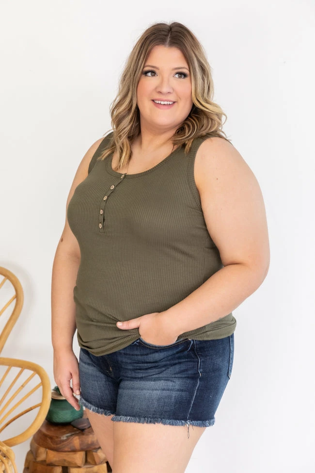 Cheap ๐ Pink Lily Grand Appreciation Green Ribbed Henley Tank FINAL SALE ๐ - Image 17