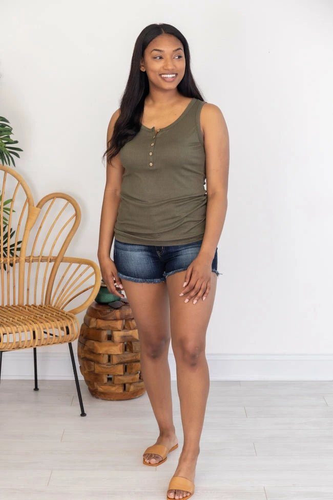 Cheap ๐ Pink Lily Grand Appreciation Green Ribbed Henley Tank FINAL SALE ๐ - Image 11