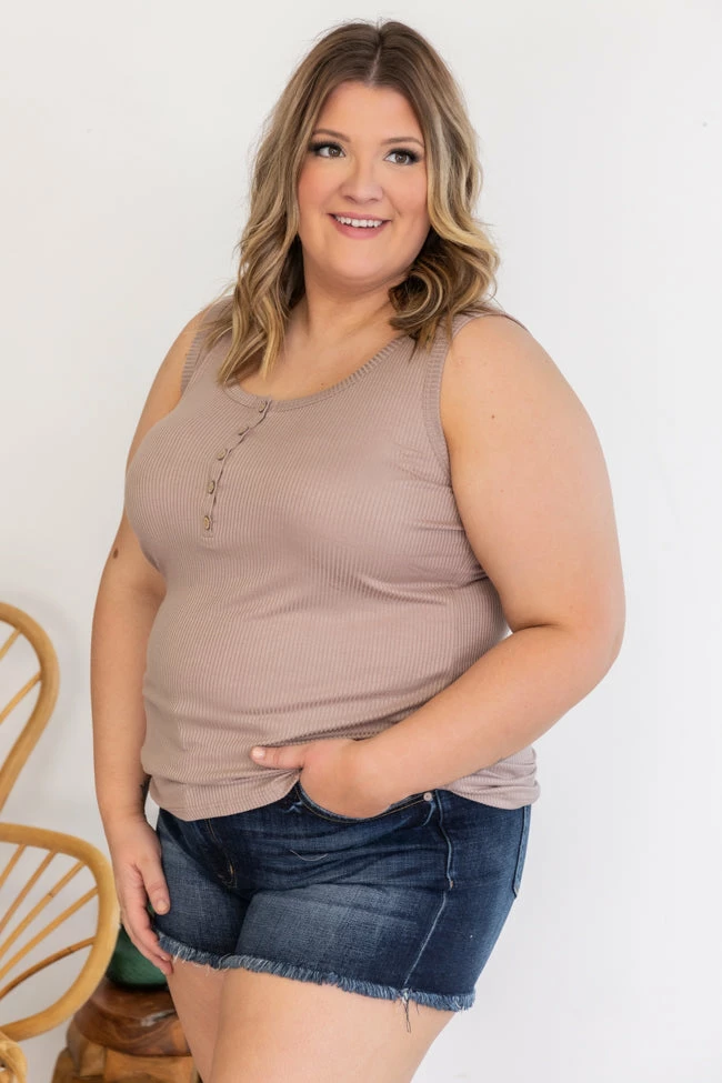 Promo 🧨 Pink Lily Grand Appreciation Beige Ribbed Henley Tank 🥰 - Image 15