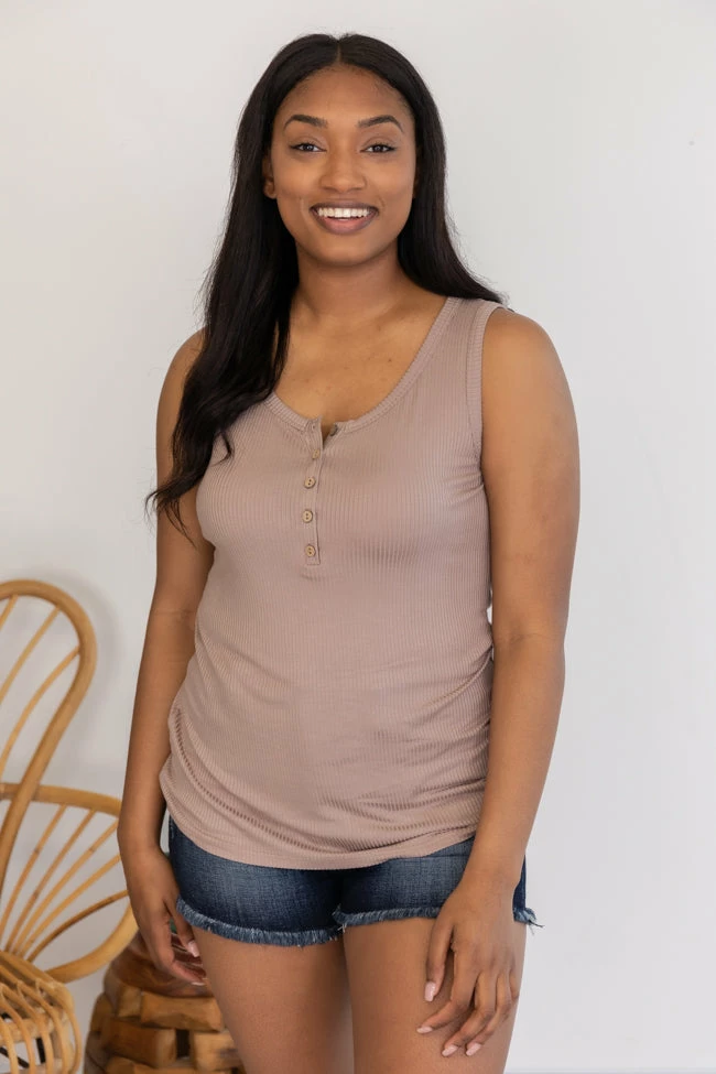 Promo 🧨 Pink Lily Grand Appreciation Beige Ribbed Henley Tank 🥰 - Image 11