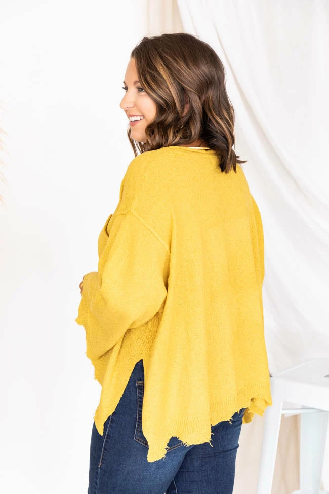 Brand new ๐ Pink Lily Continue This Journey Mustard Pocket Sweater FINAL SALE ๐ - Image 12