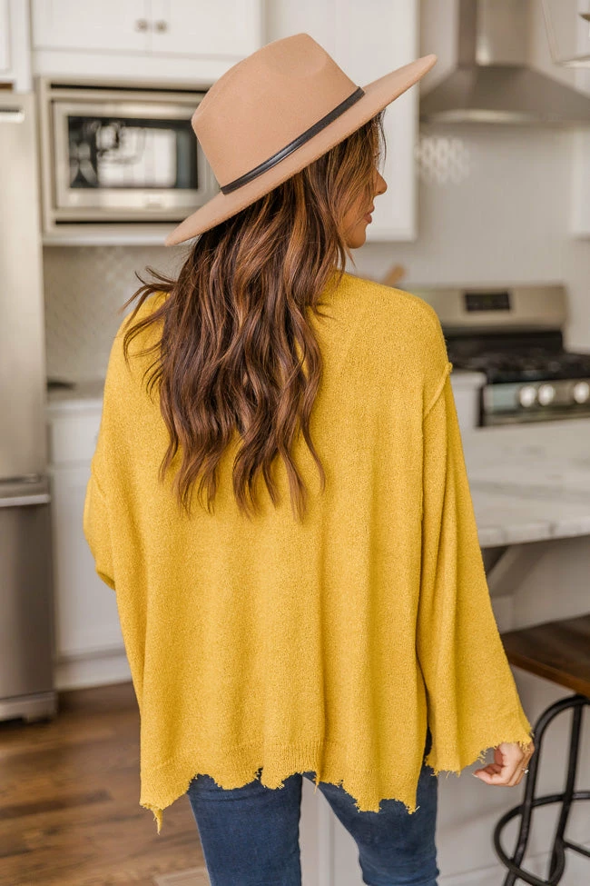 Brand new ๐ Pink Lily Continue This Journey Mustard Pocket Sweater FINAL SALE ๐ - Image 8