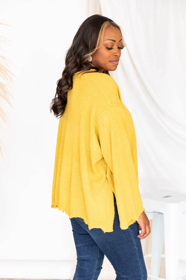 Brand new ๐ Pink Lily Continue This Journey Mustard Pocket Sweater FINAL SALE ๐ - Image 15