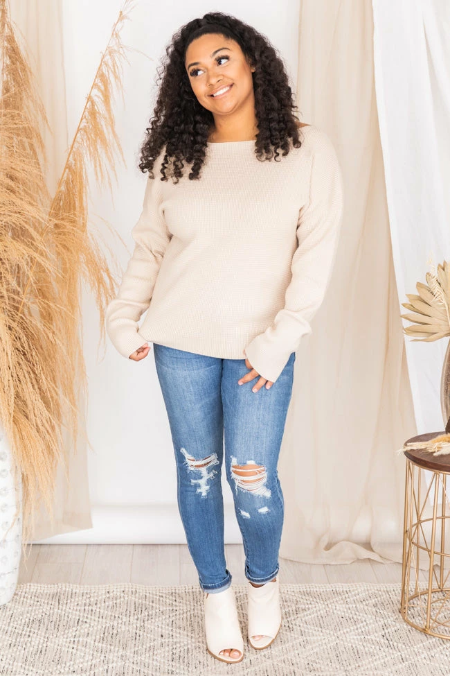 Brand new π Pink Lily Last Song Beige Off The Shoulder Blouse π€© - Image 6