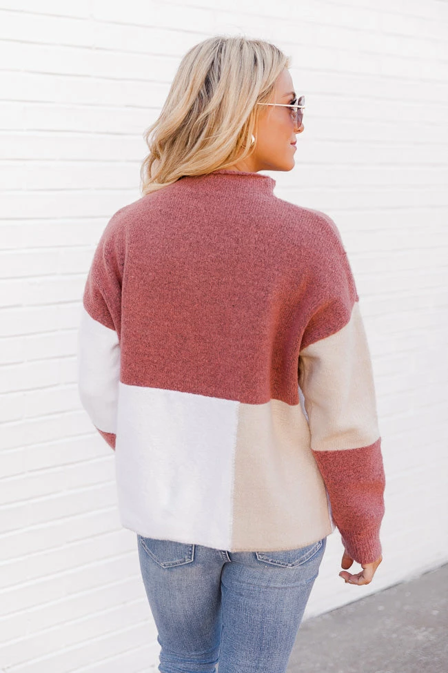 Best reviews of ✔️ Pink Lily Distracted Love Pink Colorblock Mock Neck Sweater FINAL SALE 😉 - Image 7