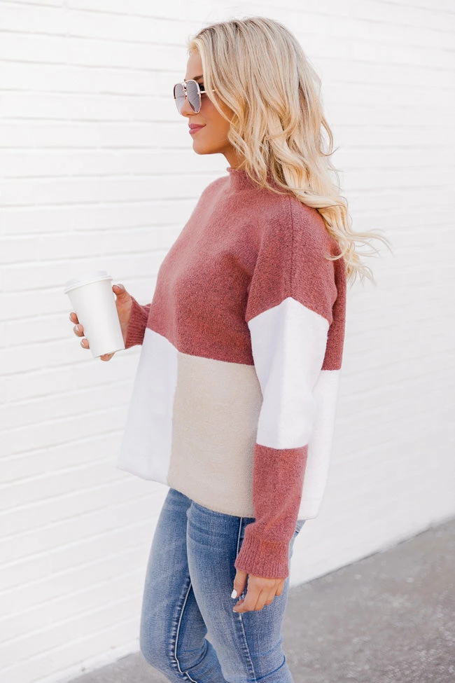 Best reviews of ✔️ Pink Lily Distracted Love Pink Colorblock Mock Neck Sweater FINAL SALE 😉 - Image 6