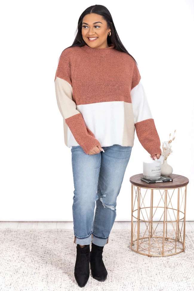 Best reviews of ✔️ Pink Lily Distracted Love Pink Colorblock Mock Neck Sweater FINAL SALE 😉 - Image 11