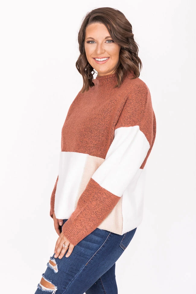 Best reviews of ✔️ Pink Lily Distracted Love Pink Colorblock Mock Neck Sweater FINAL SALE 😉 - Image 9