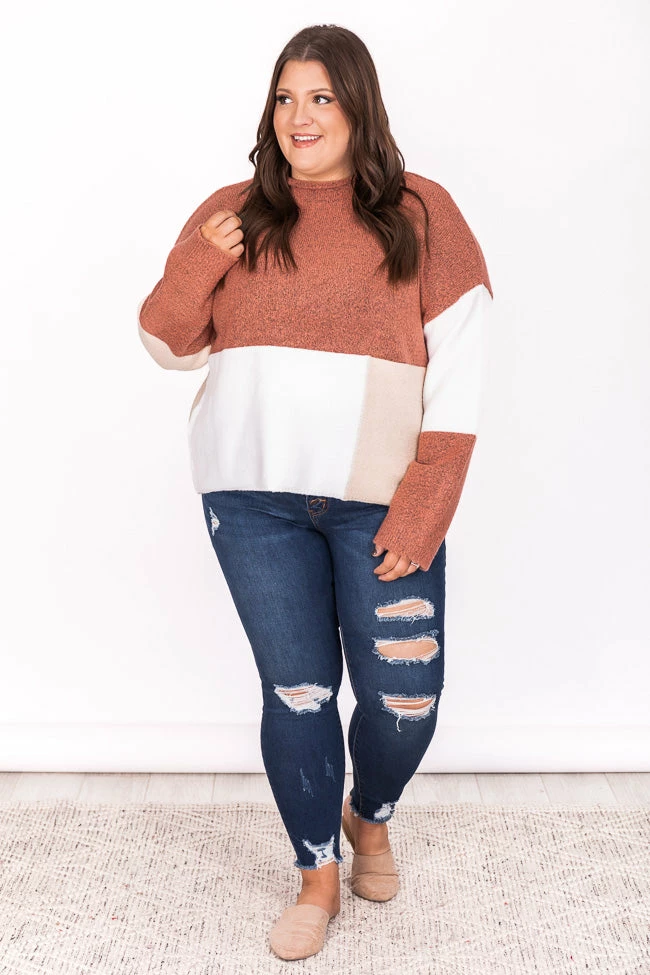 Best reviews of ✔️ Pink Lily Distracted Love Pink Colorblock Mock Neck Sweater FINAL SALE 😉 - Image 14