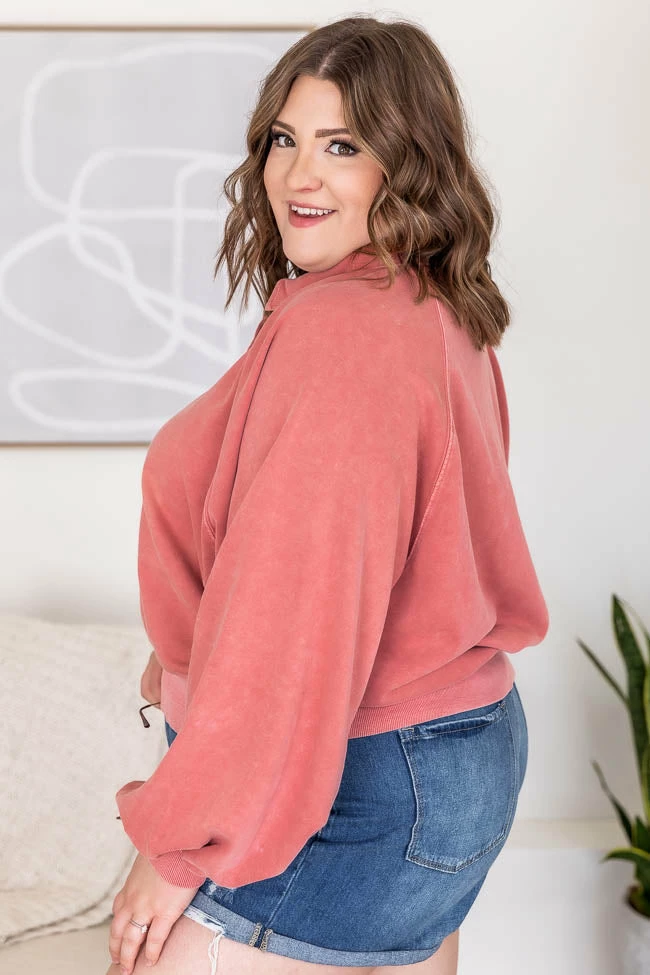 Discount ๐ฏ Pink Lily You And Me Mauve Acid Wash Button Up Pullover ๐ - Image 16