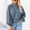 Cheapest 😉 Pink Lily You And Me Charcoal Acid Wash Button Up Pullover FINAL SALE 👏