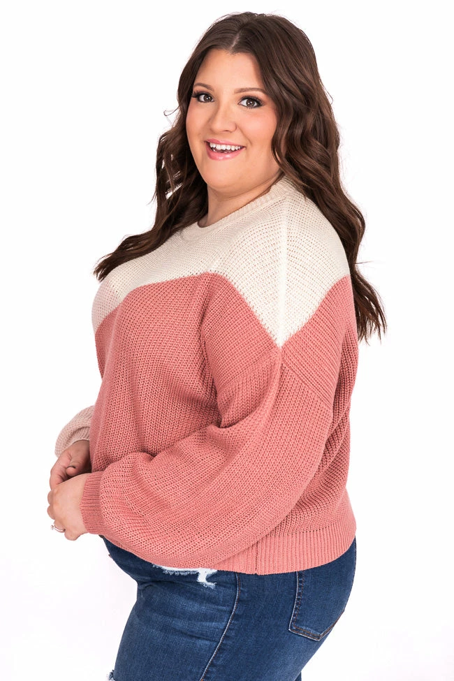 Cheapest ๐ Pink Lily Fond Of You Pink Colorblock Sweater โ๏ธ - Image 19