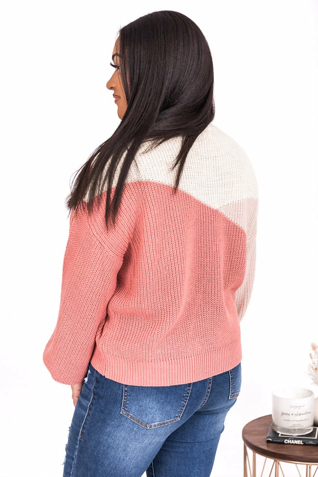 Cheapest ๐ Pink Lily Fond Of You Pink Colorblock Sweater โ๏ธ - Image 13