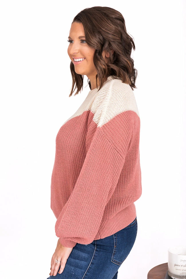 Cheapest ๐ Pink Lily Fond Of You Pink Colorblock Sweater โ๏ธ - Image 8