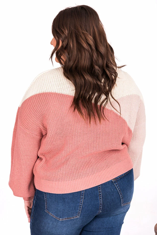 Cheapest ๐ Pink Lily Fond Of You Pink Colorblock Sweater โ๏ธ - Image 20