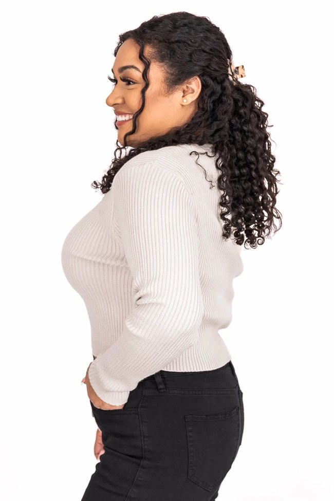 New ๐ Pink Lily Get A Chance Grey Cutout Bust Cropped Sweater FINAL SALE ๐ - Image 14