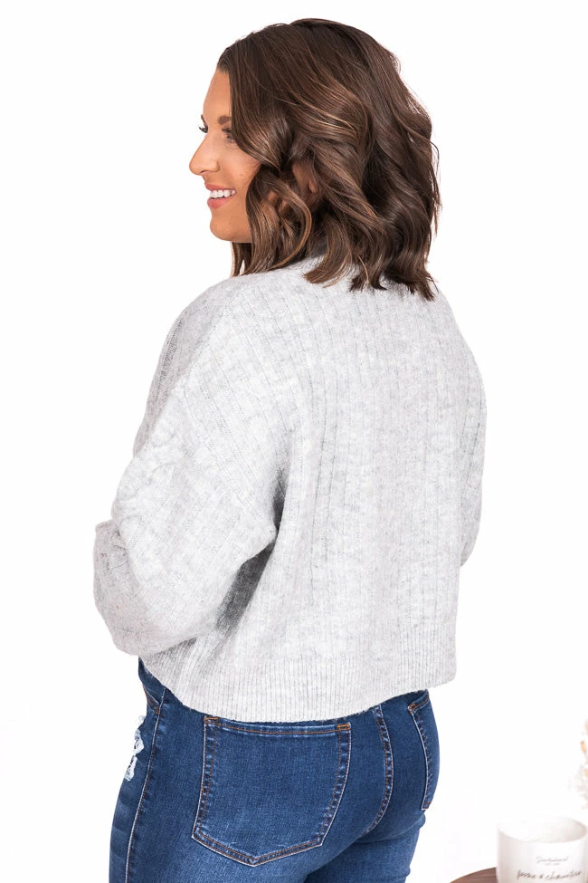 Cheapest 😍 Pink Lily Already Yours Grey Cropped Quarter Zip Sweater FINAL SALE 👏 - Image 15