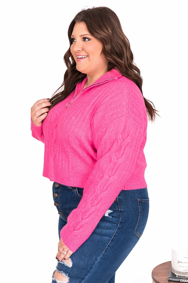 Deals ๐ Pink Lily Already Yours Pink Cropped Quarter Zip Sweater FINAL SALE ๐ - Image 21