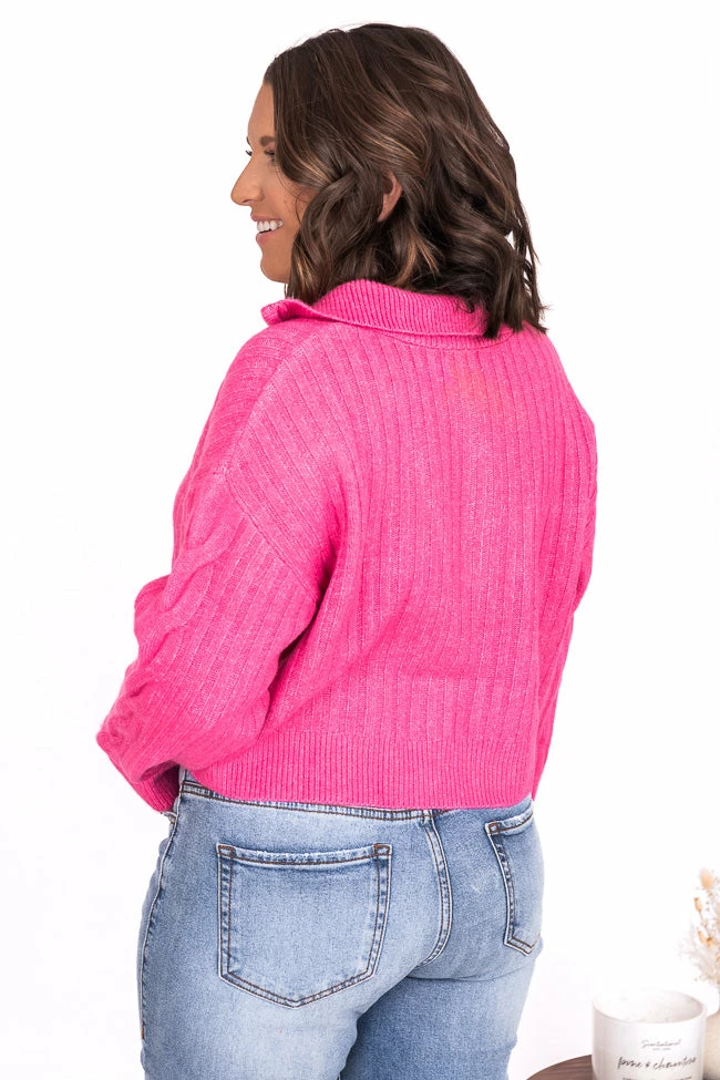 Deals ๐ Pink Lily Already Yours Pink Cropped Quarter Zip Sweater FINAL SALE ๐ - Image 19