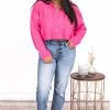 Deals 😀 Pink Lily Already Yours Pink Cropped Quarter Zip Sweater FINAL SALE 🛒