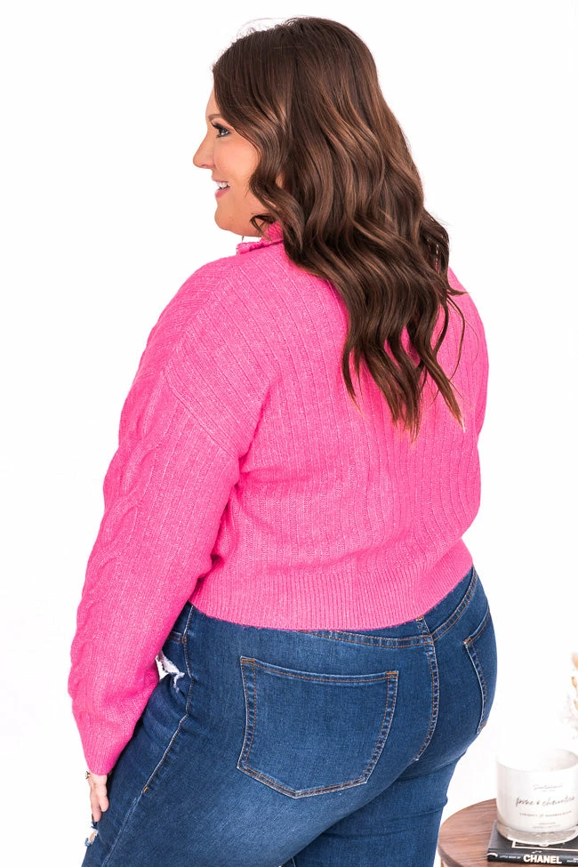 Deals ๐ Pink Lily Already Yours Pink Cropped Quarter Zip Sweater FINAL SALE ๐ - Image 22