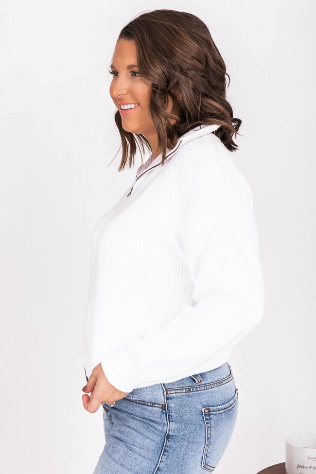 Hot Sale ๐ Pink Lily In The Daylight Ivory Quarter Zip Sweater FINAL SALE ๐ - Image 15