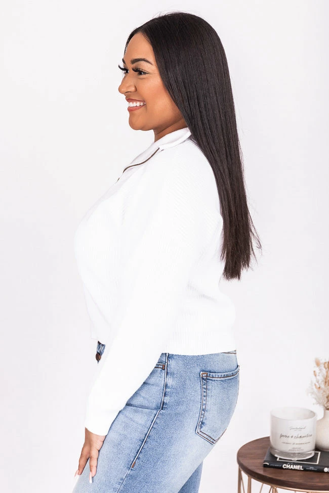Hot Sale ๐ Pink Lily In The Daylight Ivory Quarter Zip Sweater FINAL SALE ๐ - Image 18