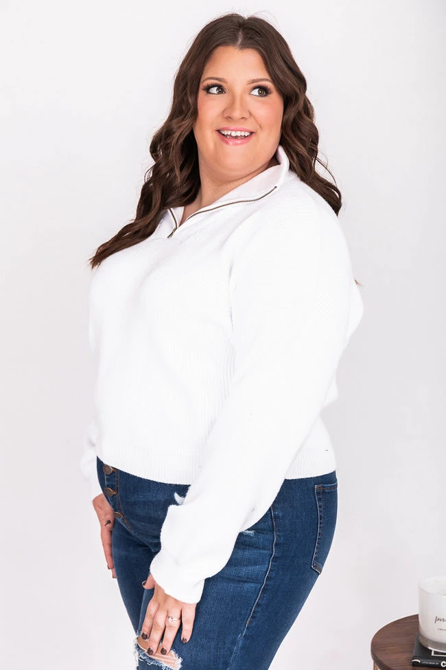 Hot Sale ๐ Pink Lily In The Daylight Ivory Quarter Zip Sweater FINAL SALE ๐ - Image 21