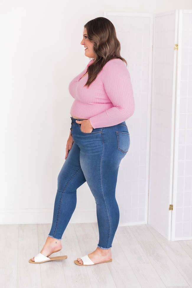 Flash Sale π― Pink Lily What It Means Pink Collared Cropped Sweater FINAL SALE β - Image 9