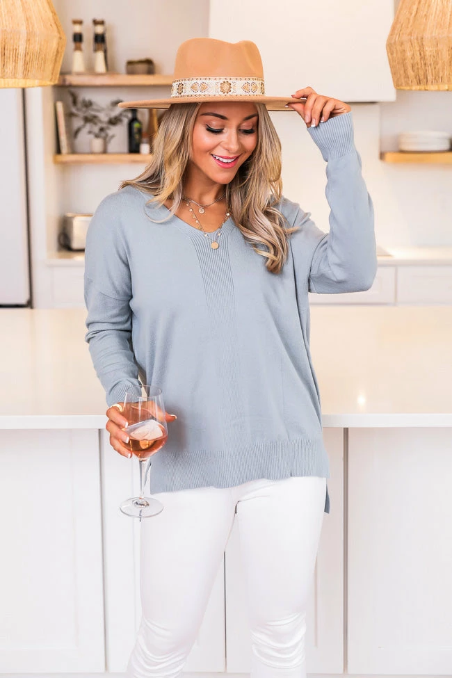 Flash Sale ๐คฉ Pink Lily Need You By My Side Blue Sweater FINAL SALE ๐ - Image 5